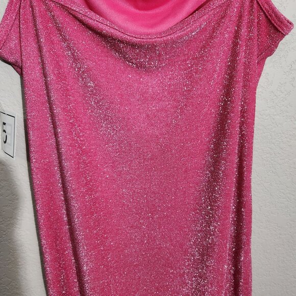 5 B Style Dress Pink Glittery Spaghetti Strap Slip Juniors Large - Picture 6 of 11